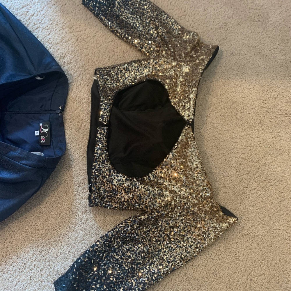 Navy Two-Piece Prom Dress - Picture 7 of 9